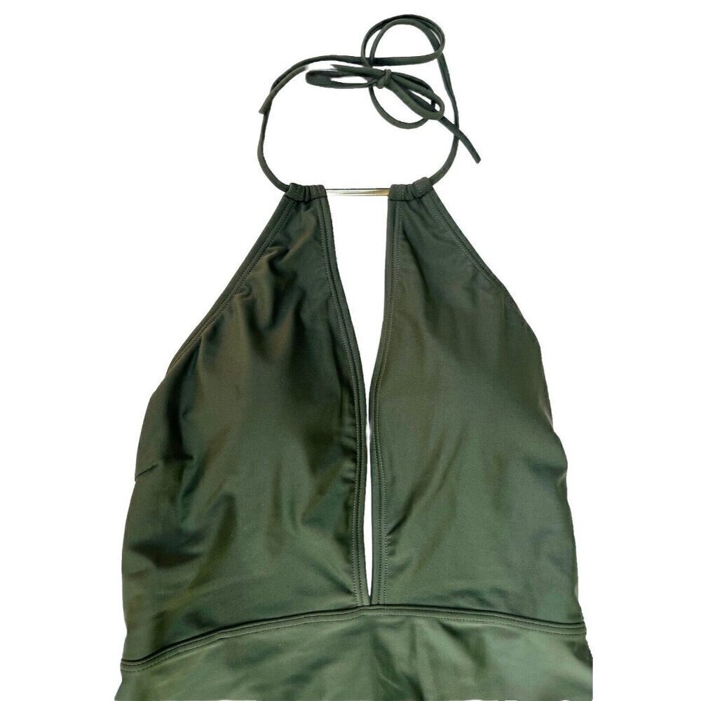 Ted Baker London Pikaa Halter one piece Swimsuit Khaki size 3 = US Size 8 - Picture 3 of 10
